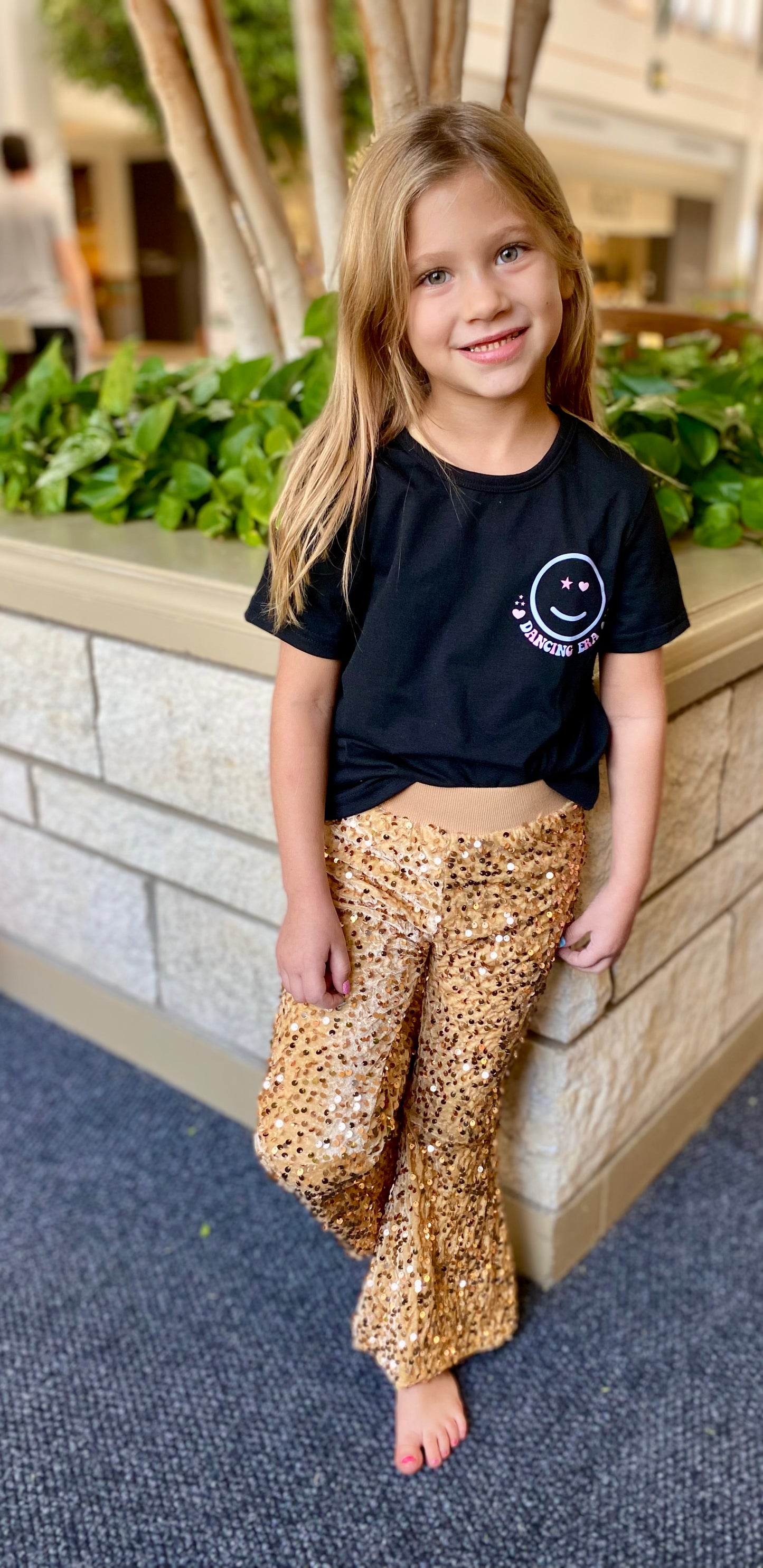 Girls Flare Sparkly Party Pants