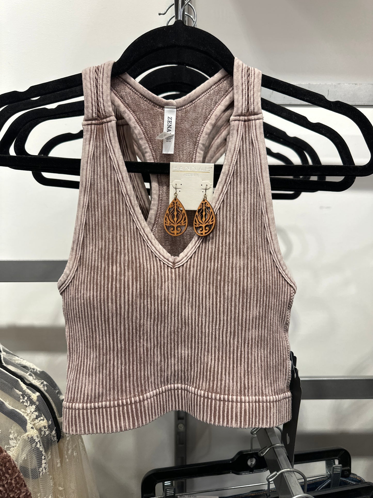 Stone Washed Seamless Racerback Tank