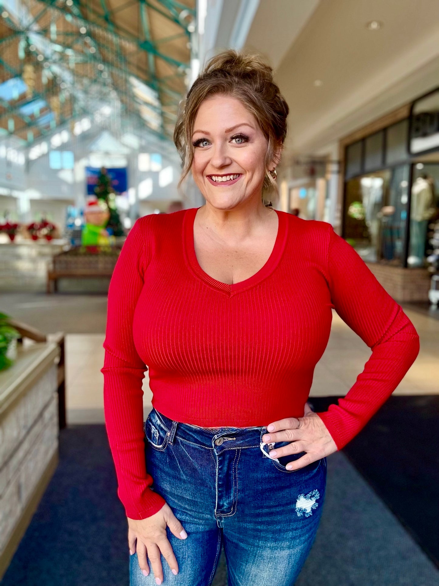 V-neck Fitted Sweater