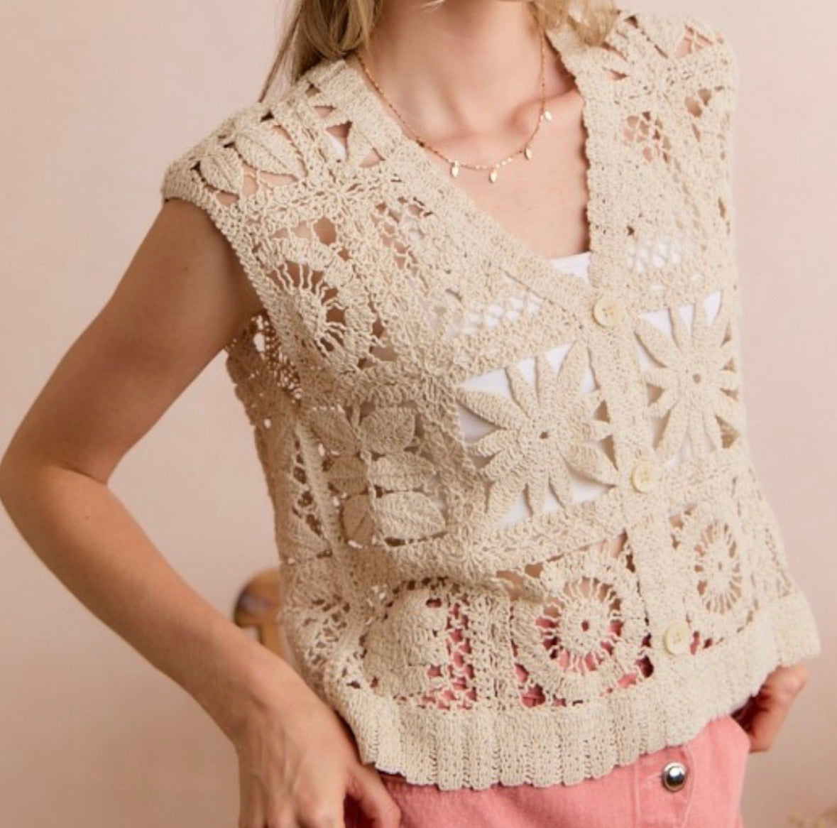 Sun-Kissed Crochet Vest