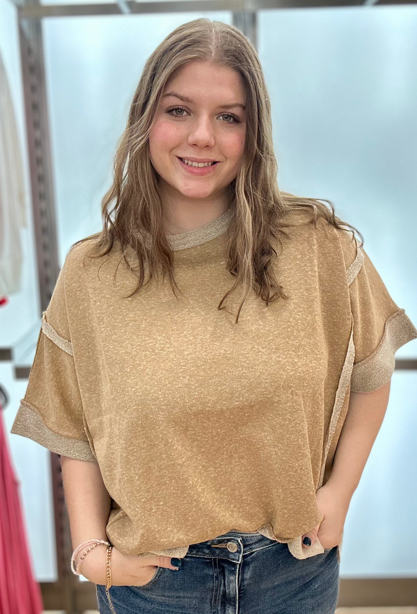 oversized washed short sleeve t-shirt