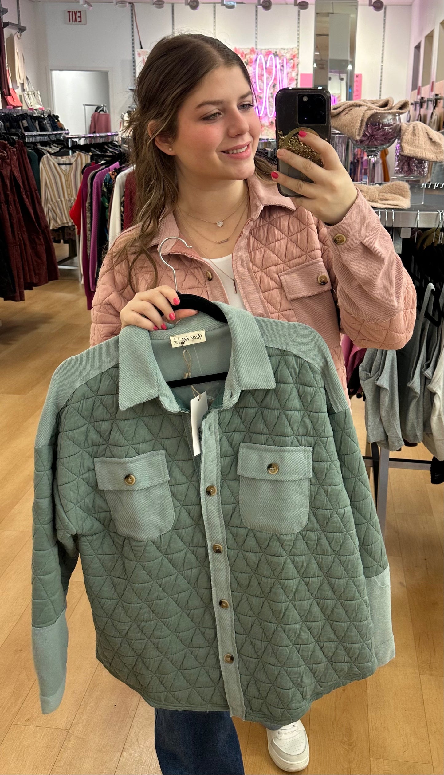 Oversized Quilted Cozy Shackets Jacket