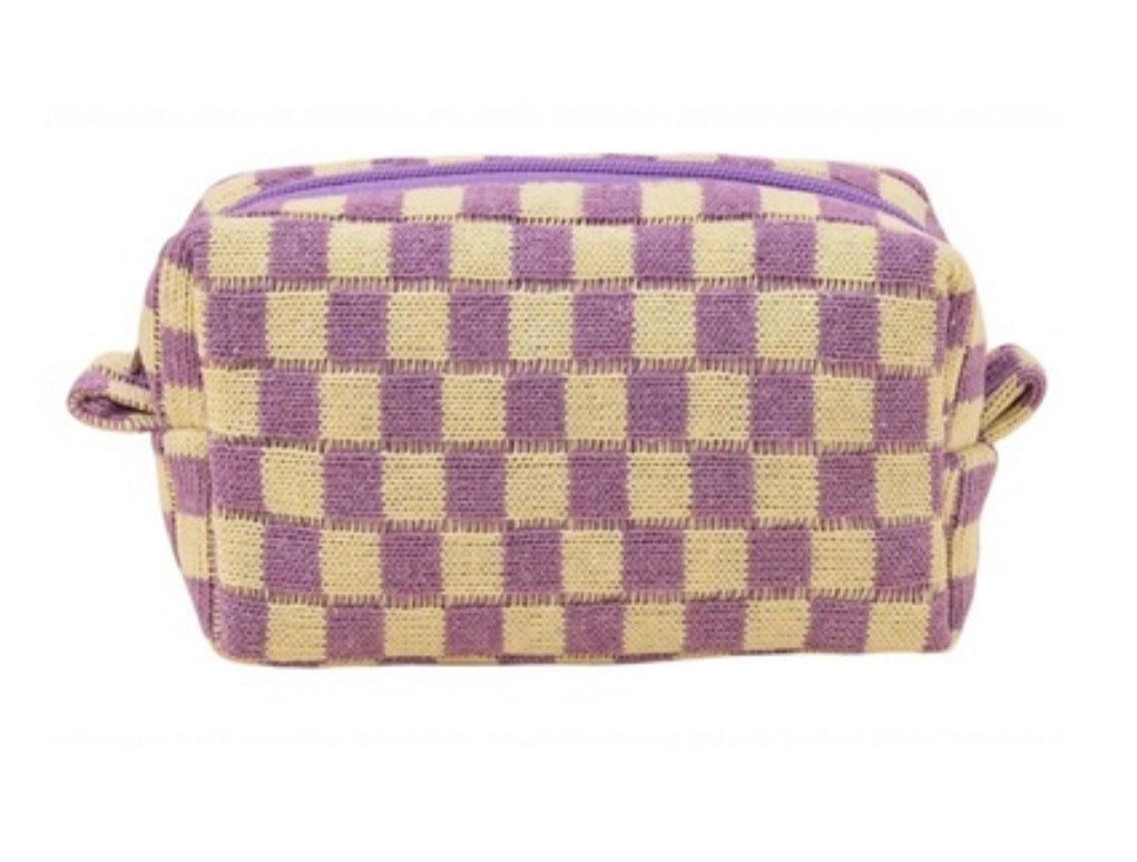 Checkered Makeup Cosmetic Bag