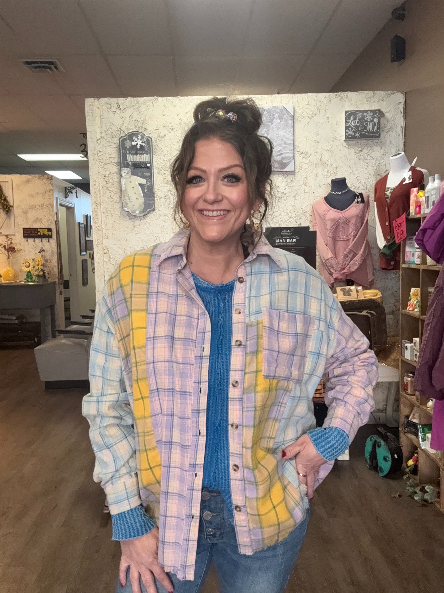 Pastel Color Block Flannel