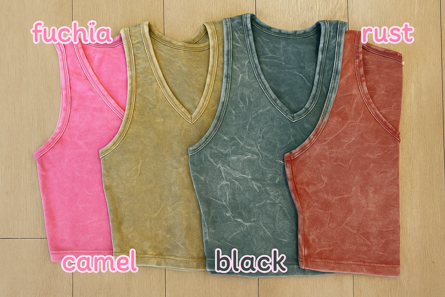 Acid wash cropped tank