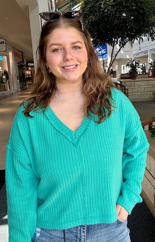 Casual Comfy Soft V-Neck Knit Top