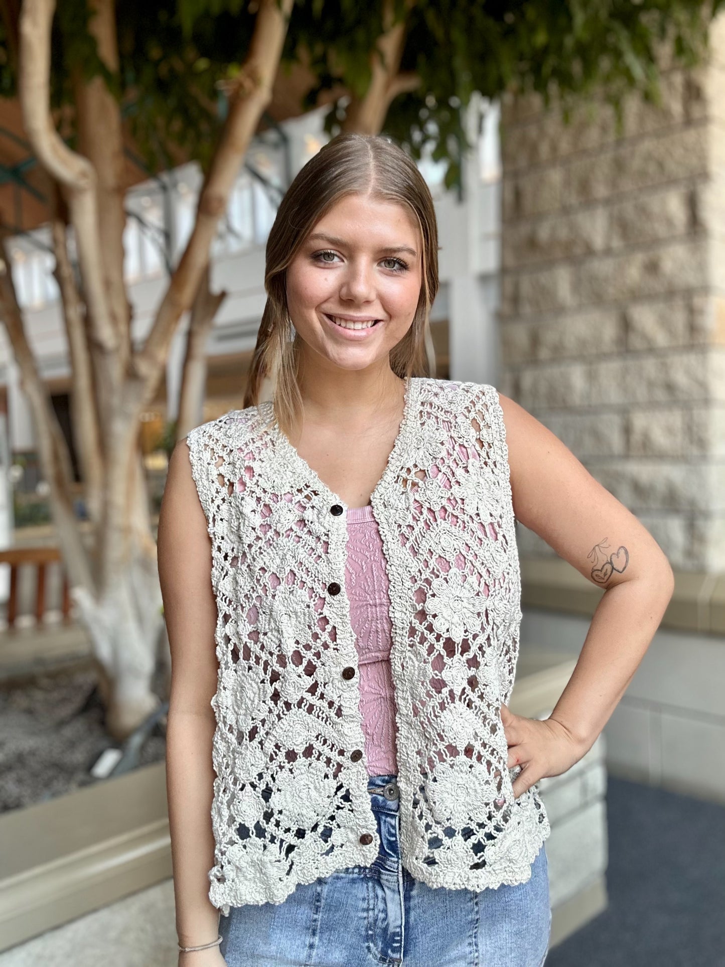 Meadow Breeze Button Vest