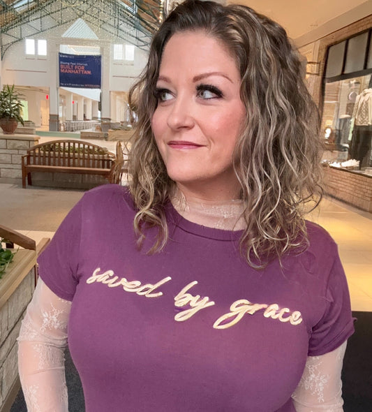 Saved By Grace Graphic Top