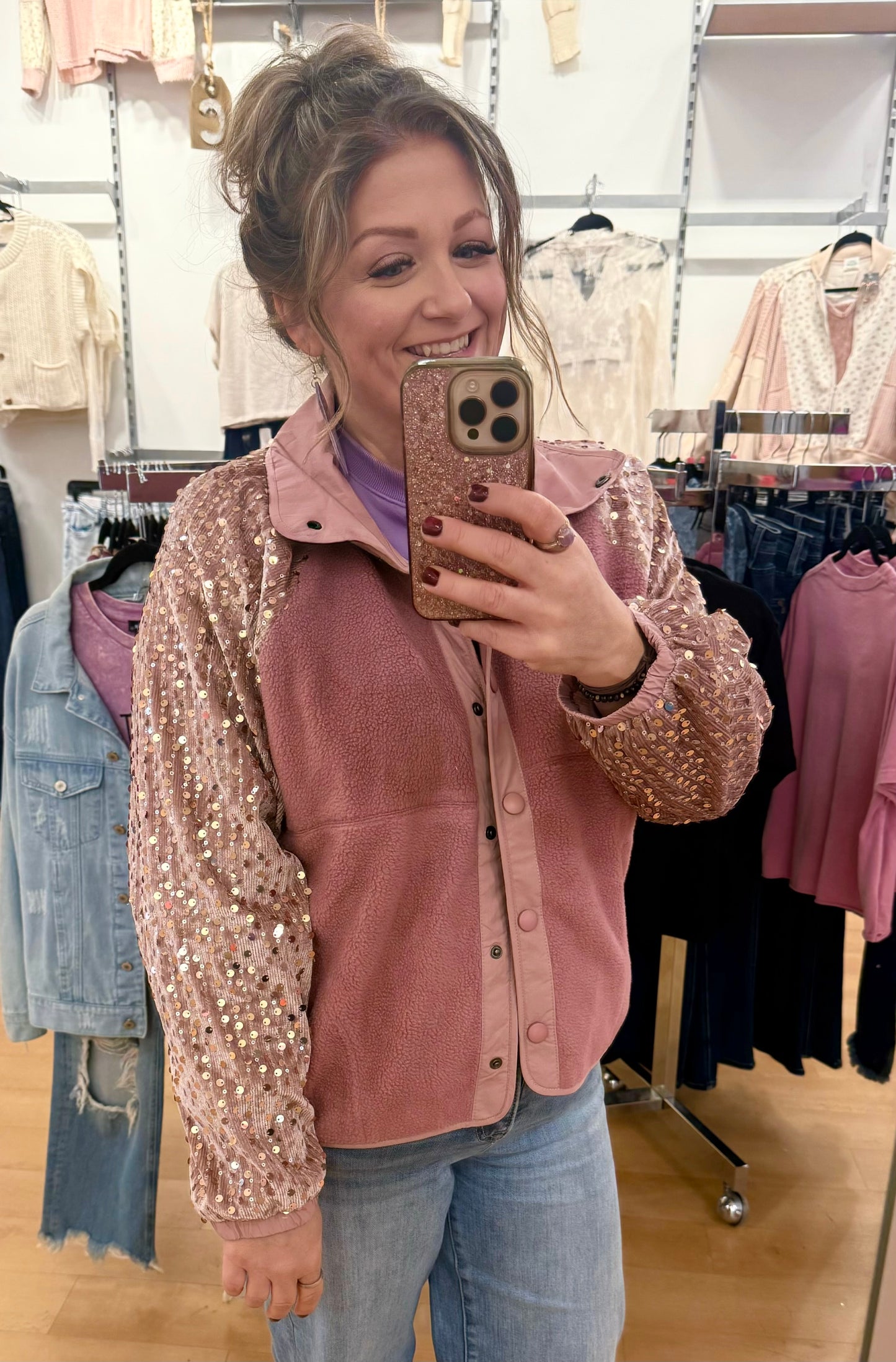 Glitter Kiss Fleece Jacket