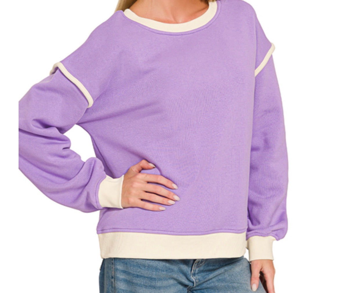 Retro Contrast Detail Sweatshirt