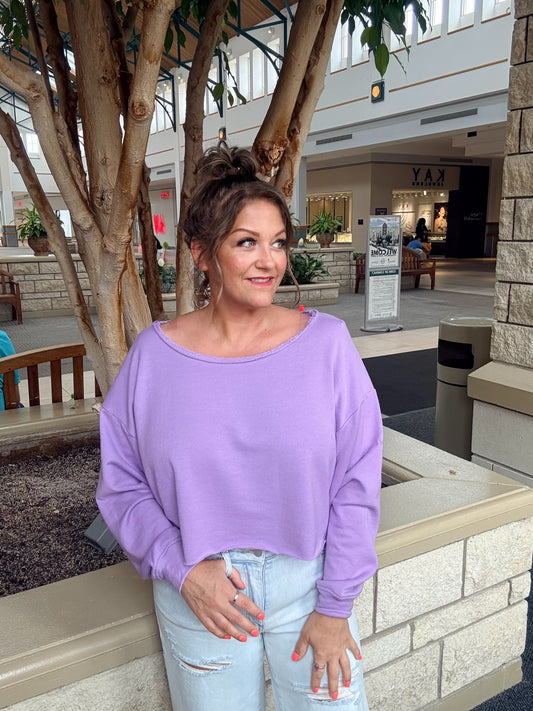 French Terry Boatneck Crop Top