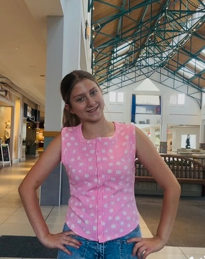 Daisy Bloom Button Top