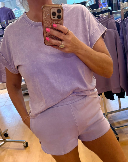 Fleece Elastic Waistband Dolphin Shorts