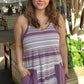 Comfy Striped Knit Mini Dress W/ Shorts Inside