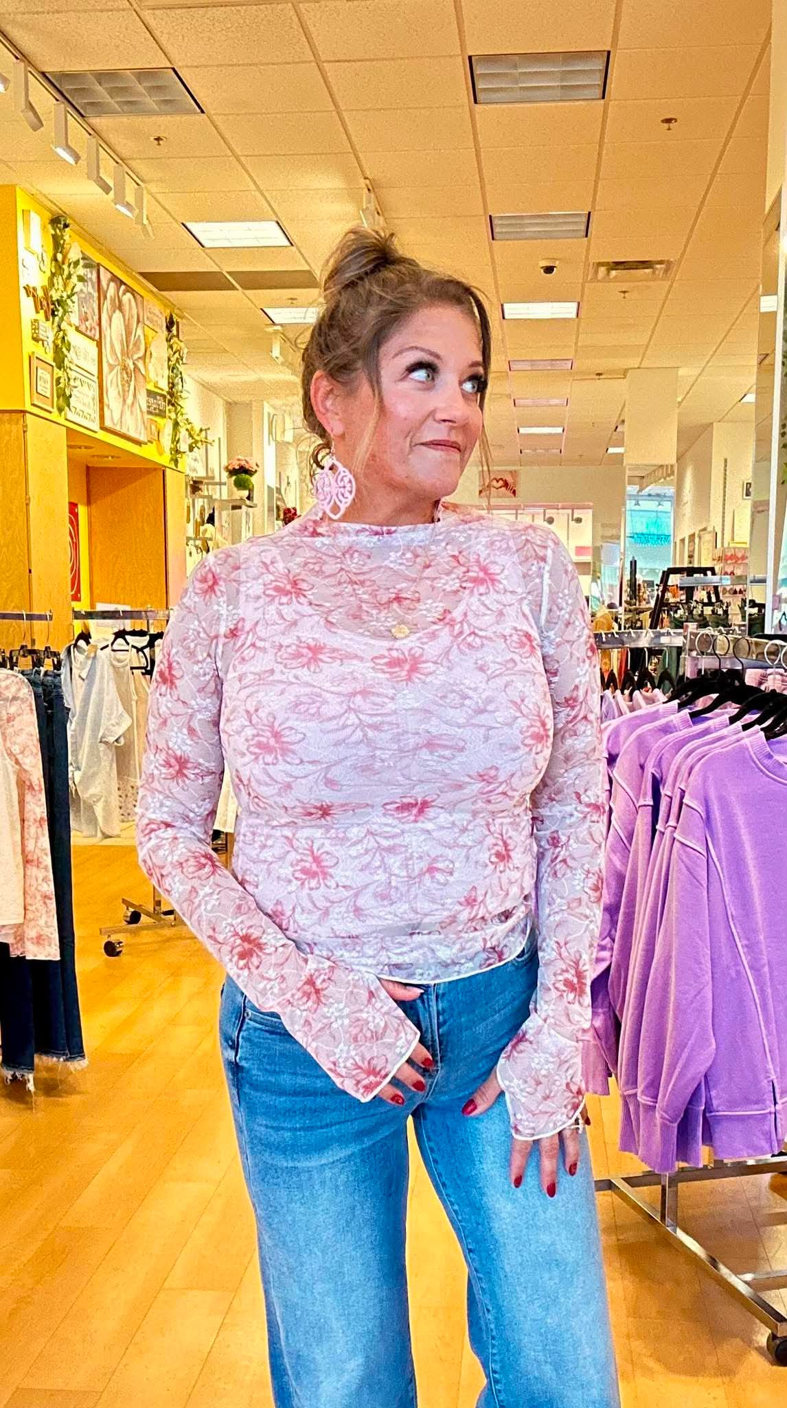 Rosy Romance Mesh Top