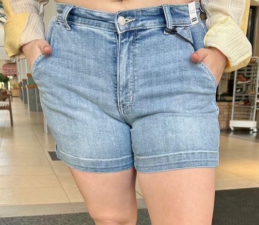 High Waisted Mid Wash Judy Blue Shorts