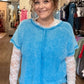 Washed baby waffle short sleeve top
