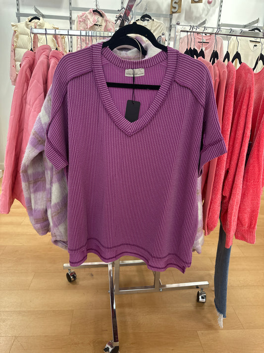 Effortless Rib Flutter Tee