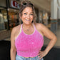 Washed ribbed seamless cropped cami top