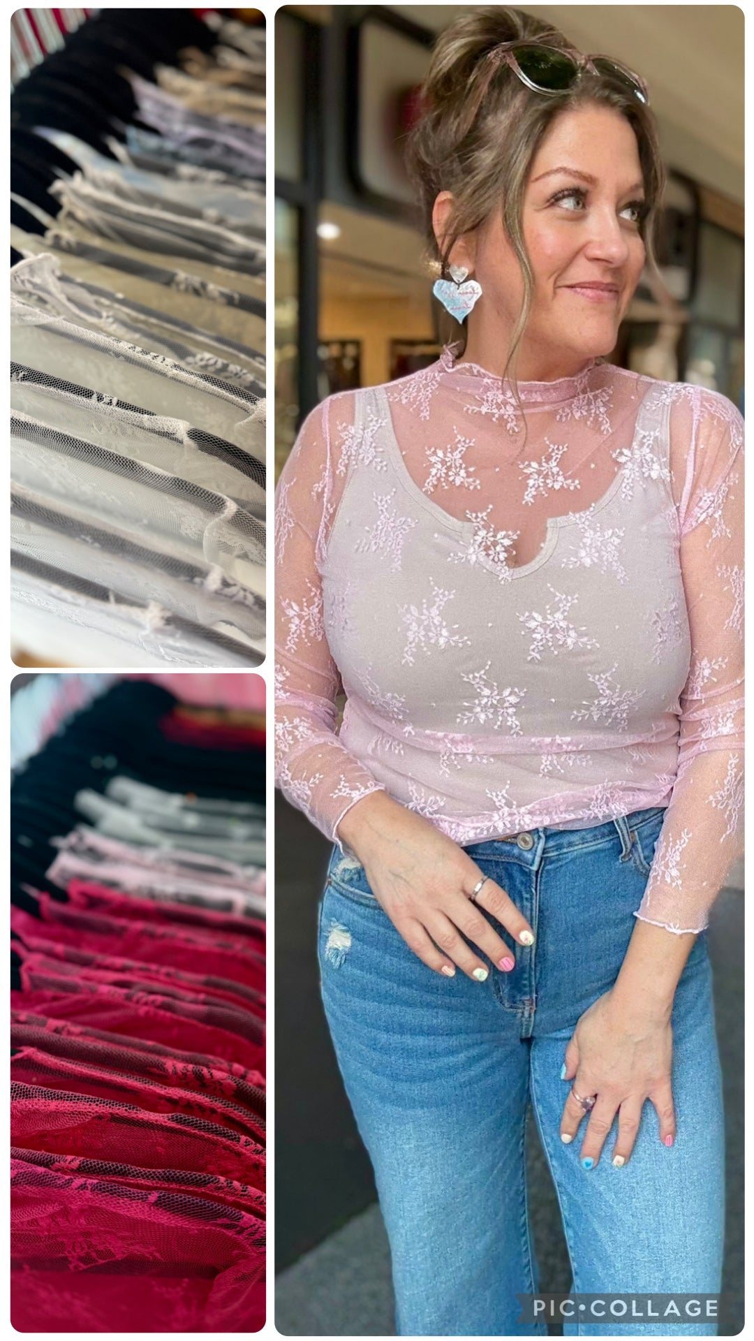 Sheer Lace Long Sleeve Top