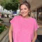 Soft Melange Short Sleeve Round Neck Cropped Top