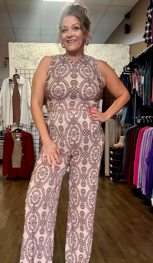 Comfy Cropped Top w/ Pants set