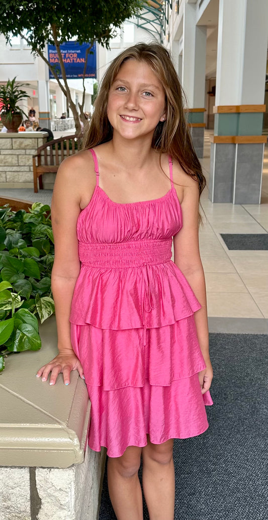 Ruffle Tiered Spaghetti Strap Mini Dress