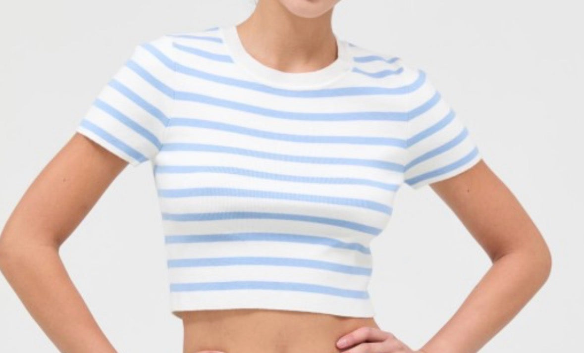 Straight A’s Striped Crop