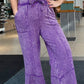 Exposed-Seam Flare Hem Pants With Pockets