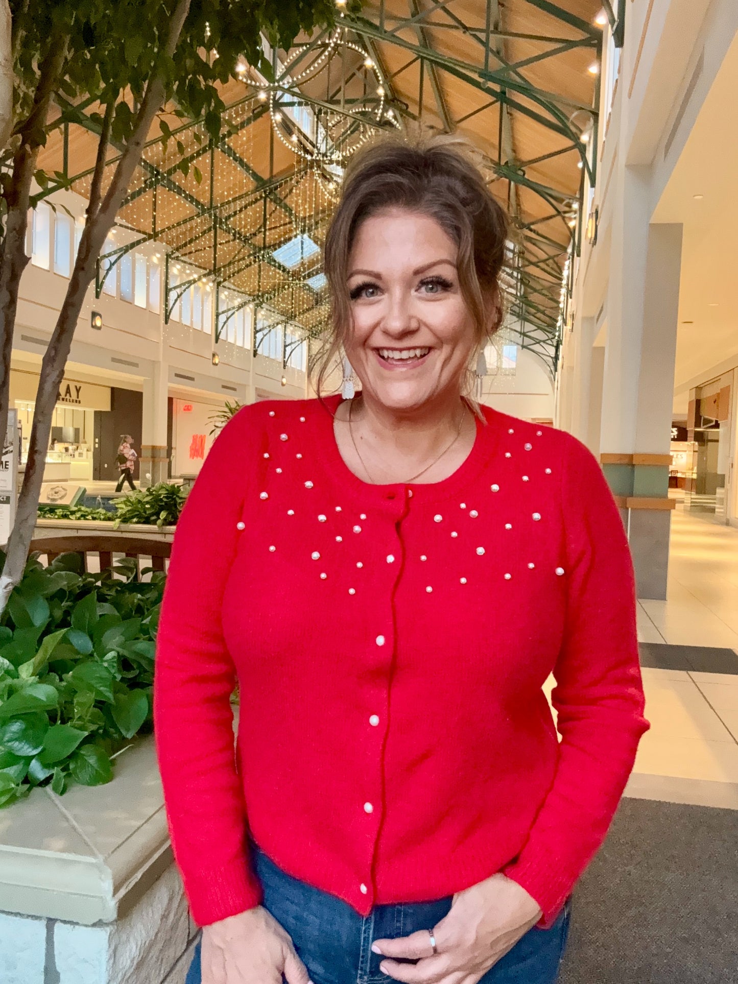 Pearl Embellished Sweater Cardigan