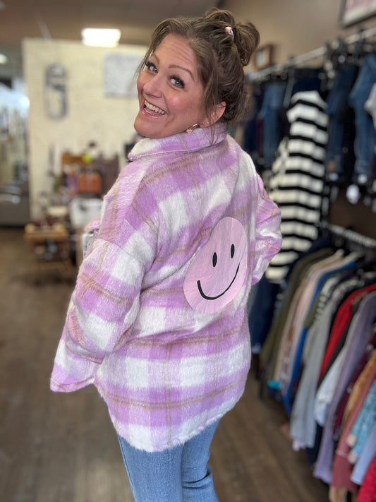 Lavender Happy Fave Fuzzy Jacket