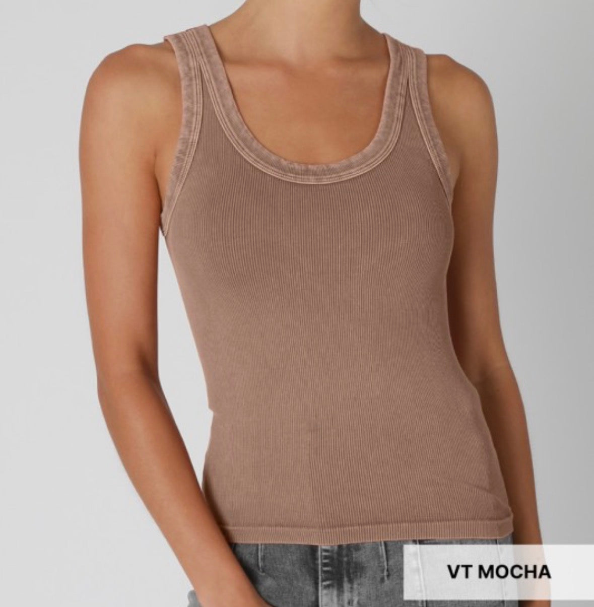 Vintage Wash Reversible Ribbed Tank