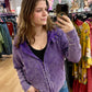 Acid Wash Three Button Zip Upp