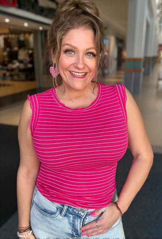 Petal Trim Stripe Top