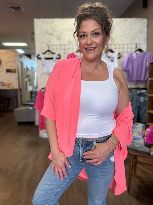 Seamless Double Layered Square Neck Tank Top