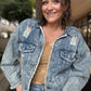 POL Oversized Distressed Denim Jacket