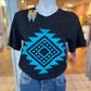 Electric Turquoise Aztec Tee