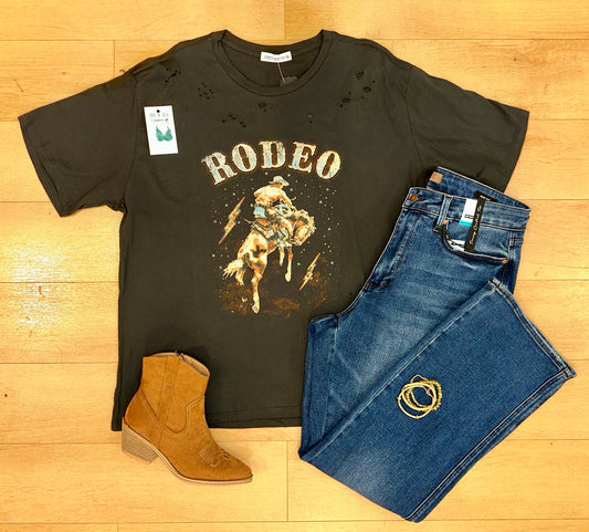 Distressed "Rodeo" Graphic Tee