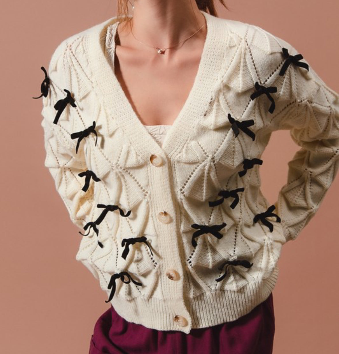 Bow Bella Knitted Cardigan