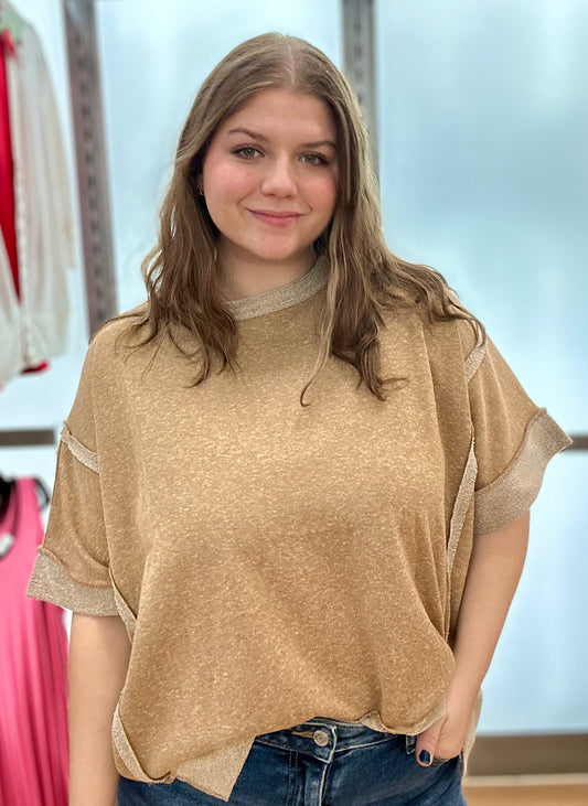oversized washed short sleeve t-shirt