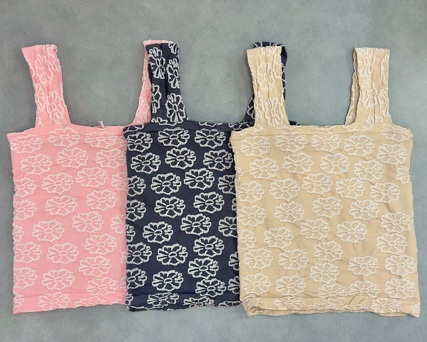 Two Tone Floral Seamless Tank Top