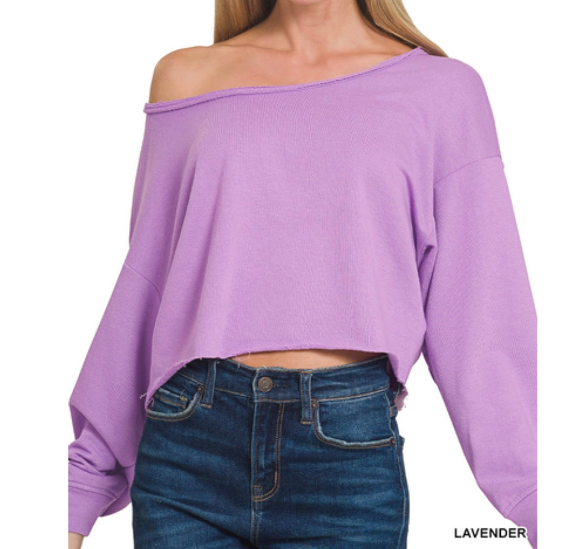 French Terry Boatneck Crop Top
