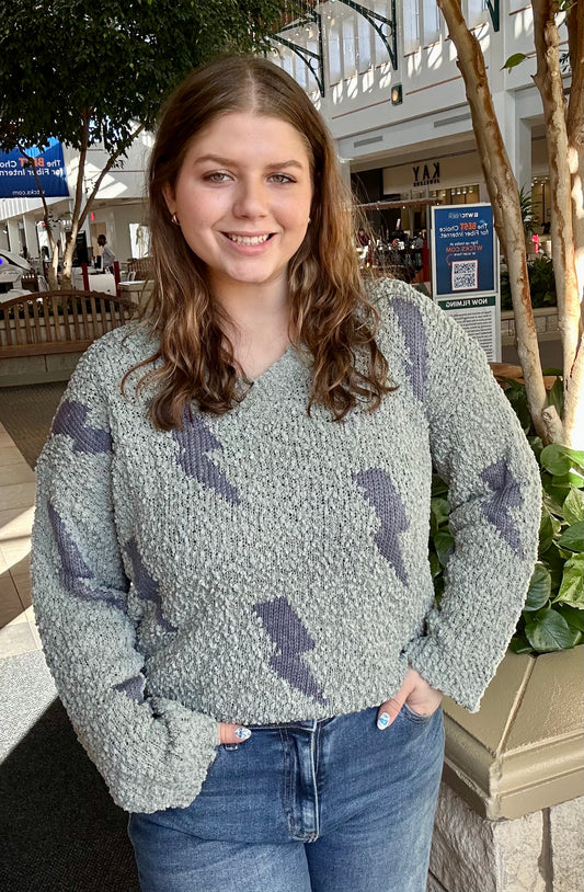 Cozy Soft Lightning Popcorn Sweater
