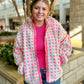 Oversized Checker Fleece Jacket