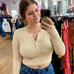 cropped ribbed long sleeve top
