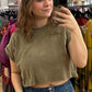 Cropped acid wash t-shirt