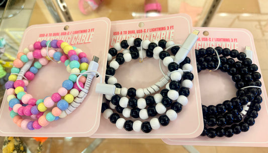 Beaded Dual USB Fast Charging Cable