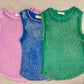 Washed Ribbed Sleeveless Tank Top w/ Exposed Seam