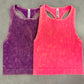 Washed ribbed seamless racerback crop top