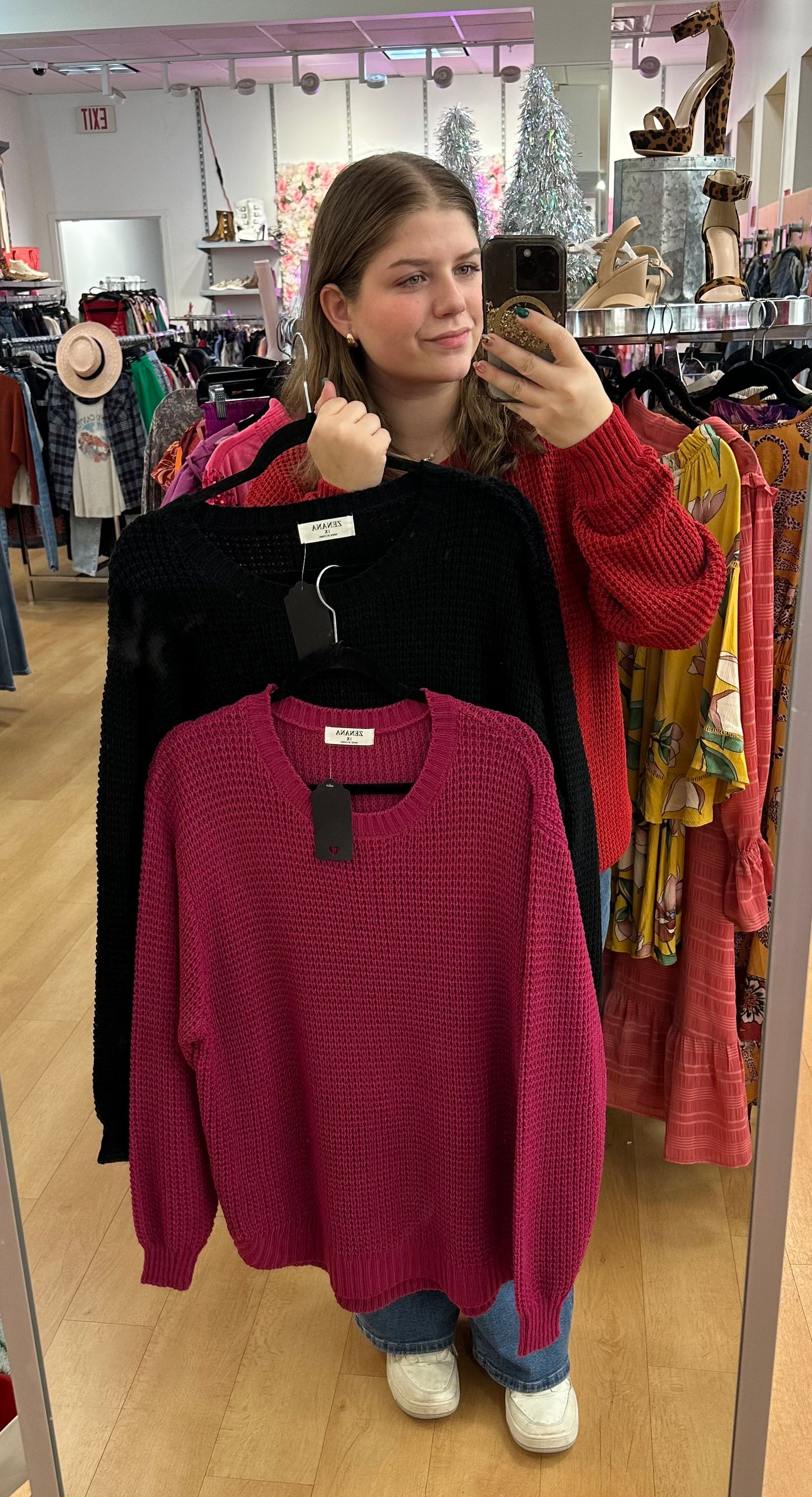 Plus size knitted sweater